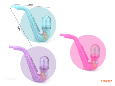 SAXOPHONE CANDY TOYS W/LIGHT/3*BUTTON BATTERY 3COLOURS