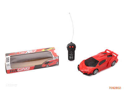 27MHZ 1:18 2CHANNELS R/C CAR W/O 3*AA BATTERIES IN CAR/2*AA BATTERIES IN CONTROLLER 2COLOURS