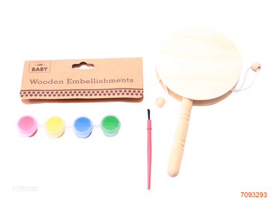 WOODEN COLORING RATTLE