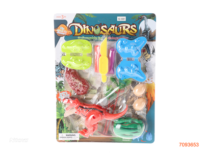 2IN1 DEFORMED DINOSAUR EGG AND PLASTICINE SET