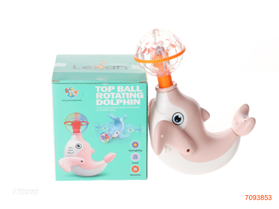 B/O DOLPHIN W/ROTATE/LIGHT/MUSIC W/O 3*AA BATTERIES 2COLOURS