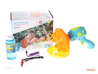 BUBBLE MACHINE W/SOUND/3.7V BATTERY /USB CABLE/1*118ML BUBBLE WATER