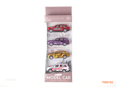 1:50 PULL BACK DIE-CAST CAR 4PCS