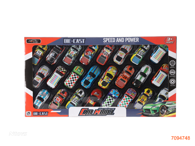 PULL BACK DIE-CAST CAR SET 24PCS