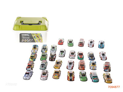 PULL BACK DIE-CAST CAR SET 30PCS