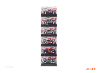 PULL BACK DIE-CAST CAR 6PCS/DISPLAY BOX