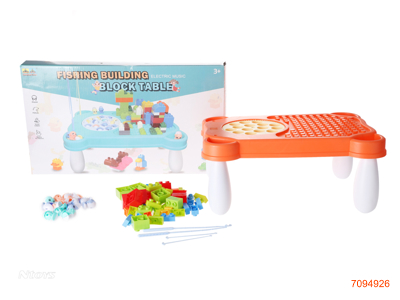 B/O FISHING BLOCK TABLE W/SPIN/MUSIC W/O 2*AA BATTERIES 2COLOURS