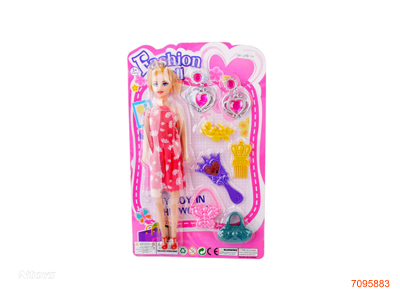 FASHION DOLL SET W/BEAUTY SET 8PCS