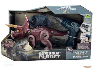 R/C DINOSAUR W/LIGHT/SOUND,W/O 2AA BATTERIES IN BODY,2AA BATTERIES IN CONTROLLER,2AAA BATTERIES IN ELECTIC DRILL