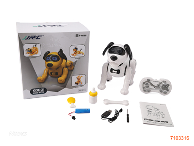 R/C DOG W/LIGHT/MUSIC/3.7V BATTERY PACK IN DOG/USB CABLE,W/O 2*AAA BATTERIES IN CONTROLLER.2COLOURS