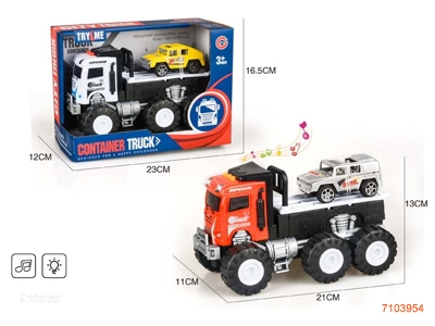 F/P CONSTRUCTION ENGINE W/FREE WHEEL CAR/LIGHT/SOUND/3*AG10 BATTERIES 2COLOURS