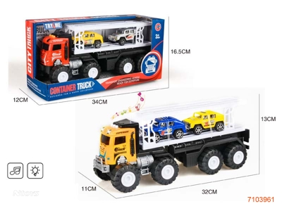 F/P CONSTRUCTION ENGINE W/2PCS FREE WHEEL CAR/LIGHT/SOUND/3*AG10 BATTERIES 2COLOURS