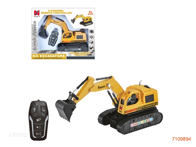 2.4G 5CHANNELS R/C CONSTRUCTION TRUCK W/MUSIC/3.7V BATTERY PACK IN CAR/USB CABLE W/O 2*AA BATTERIES IN CONTROLLER