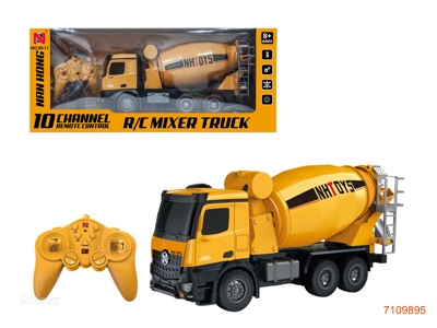2.4G 10CHANNELS R/C CONSTRUCTION TRUCK W/LIGHT/MUSIC/6V BATTERY PACK IN CAR/USB CABLE W/O 2*AA BATTERIES IN CONTROLLER