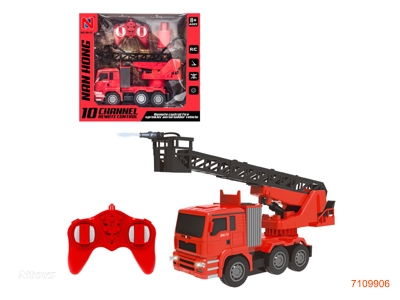 2.4G 10CHANNELS R/C CONSTRUCTION TRUCK W/SPRAY WATER/LIGHT/3.7V BATTERY PACK IN CAR/USB CABLE W/O 2*AA BATTERIES IN CONTROLLER