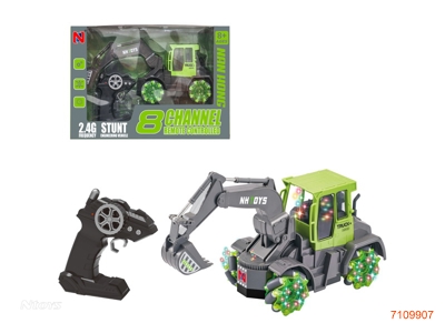 2.4G 8CHANNELS R/C CONSTRUCTION TRUCK W/LIGHT/3.7V BATTERY PACK IN CAR/USB CABLE W/O 2*AA BATTERIES IN CONTROLLER