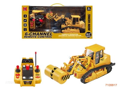 40MHZ 6CHANNELS R/C CONSTRUCTION TRUCK W/LIGHT/MUSIC/3.7V BATTERY PACK IN CAR/USB CABLE W/O 2*AA BATTERIES IN CONTROLLER
