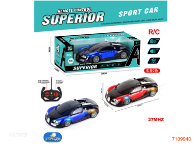 27MHZ 1:16 4CHANNELS R/C CAR W/LIGHT W/O 3*AA BATTEIES IN CAR,2*AA BATTERIES IN CONTROLLER 2COLOURS