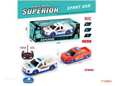 27MHZ 1:16 4CHANNELS R/C CAR W/LIGHT W/O 3*AA BATTEIES IN CAR,2*AA BATTERIES IN CONTROLLER 2COLOURS