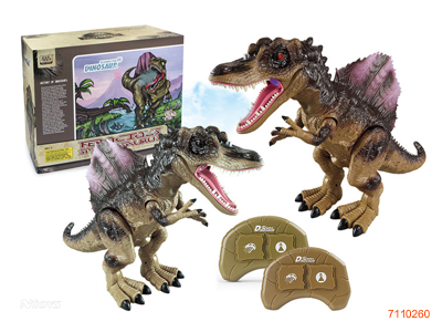 R/C DINOSAUR W/LIGHT/SOUND W/O 4AA BATTERIES IN BODY,3AA BATTERIES IN CONTROLLER 2COLOURS