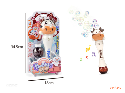 B/O BUBBLE WAND W/1PCS 85ML BUBBLE WATER/LIGHT/MUSIC W/O 3*AA BATTERIES