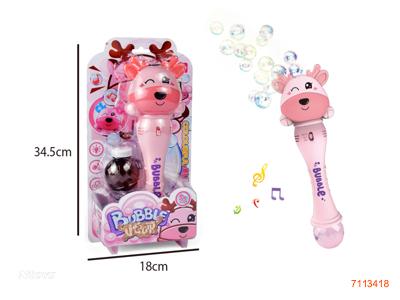 B/O BUBBLE WAND W /1PCS 85ML BUBBLE WATER/LIGHT/MUSIC W/O 3*AA BATTERIES