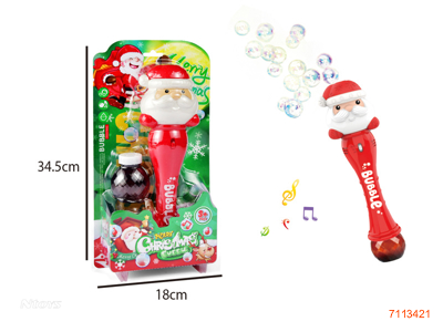 B/O BUBBLE WAND W/1PCS 85ML BUBBLE WATER/LIGHT/MUSIC W/O 3*AA BATTERIES