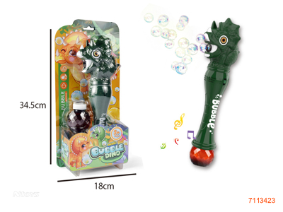 B/O BUBBLE WAND W/1PCS 85ML BUBBLE WATER/LIGHT/MUSIC W/O 3*AA BATTERIES