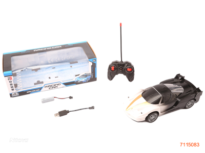 27MHZ 1:16 4CHANNELS R/C CAR W/LIGHT/3.7V BATTERY PACK IN CAR/USB CABLE W/O 2*AA BATTERIES IN CONTROLLER 2COLOURS