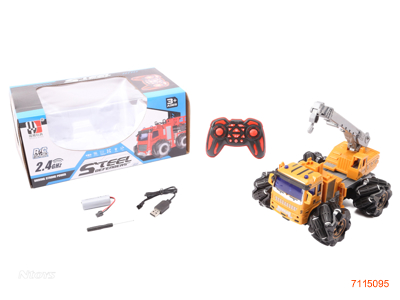 2.4G 19CHANNELS R/C CONSTRUCTION ENGINE TRUCK W/LIGHT/MUSIC/3.7V BATTERY PACK IN CAR/USB CABLE W/O 2*AA BATTERIES IN CONTROLLER 3ASTD