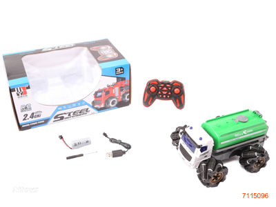 2.4G 19CHANNELS R/C SANITATION TRUCK W/LIGHT/MUSIC/3.7V BATTERY PACK IN CAR/USB CABLE W/O 2*AA BATTERIES IN CONTROLLER 3ASTD