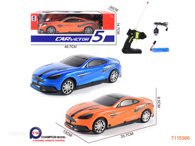 27MHZ 1:14 4CHANNELS R/C CAR W/3.7V BATTERY PACK IN CAR/USB CABLE W/O 2*AA BATTERIES IN CONTROLLER 2COLOURS