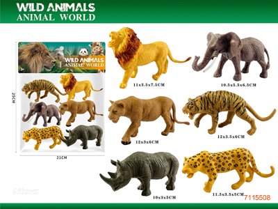 WILD ANIMAL 6PCS