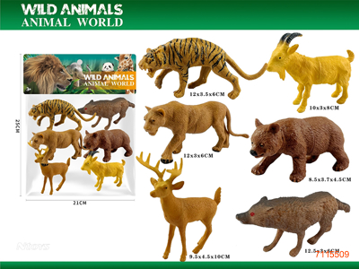 WILD ANIMAL 6PCS