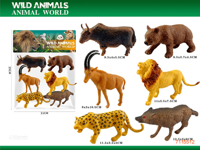 WILD ANIMAL 6PCS