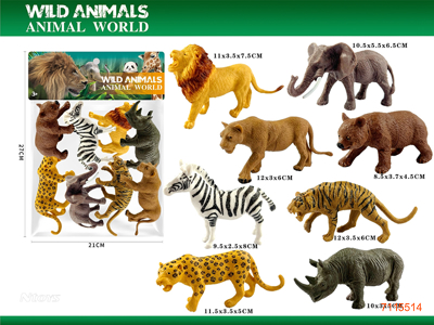 WILD ANIMAL 8PCS