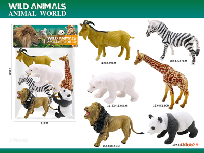 WILD ANIMAL 6PCS