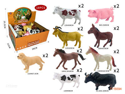 FARM ANIMAL 18PCS/DISPLAY BOX 9ASTD
