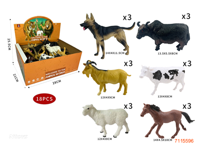 FARM ANIMAL 18PCS/DISPLAY BOX 6ASTD