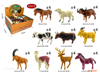 FARM ANIMAL 40PCS/DISPLAY BOX 10ASTD