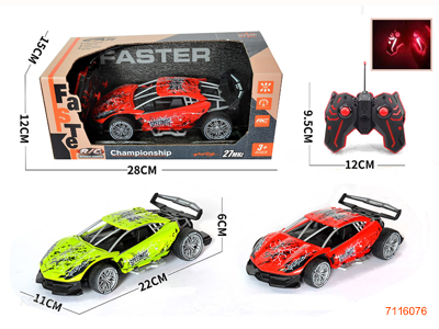 27MHZ 1:18 4CHANNELS R/C CAR W/O 3*AA BATTERIES IN CAR/2*AA BATTERIES IN CONTROLLER 2COLOURS