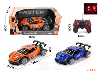 27MHZ 1:18 4CHANNELS R/C CAR W/O 3*AA BATTERIES IN CAR/2*AA BATTERIES IN CONTROLLER 2COLOURS