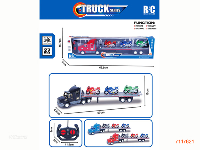 27MHZ 4CHANNELS R/C CAR W/3PCS FREE WHEEL MOTORBIKE W/O 3*AA BATTERIES IN CAR/2*AA BATTERIES IN CONTROLLER 3COLOURS