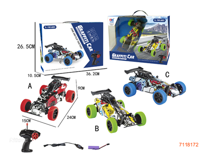 27MHZ 1:18 4CHANNEL R/C CAR W/3.7V BATTERY PACK IN CAR/USB CABLE W/O 2*AA BATTERIES IN CONTROLLER 3ASTD