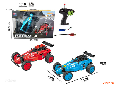 27MHZ 1:18 4CHANNEL R/C CAR W/3.7V BATTERY PACK IN CAR/USB CABLE W/O 2*AA BATTERIES IN CONTROLLER 2COLOURS