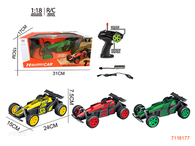 27MHZ 1:18 4CHANNEL R/C CAR W/3.7V BATTERY PACK IN CAR/USB CABLE W/O 2*AA BATTERIES IN CONTROLLER 3COLOURS