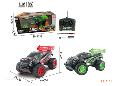 27MHZ 1:18 4CHANNEL R/C CAR W/3.7V BATTERY PACK IN CAR/USB CABLE W/O 2*AA BATTERIES IN CONTROLLER 2COLOURS