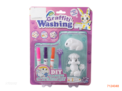 BATH SCRAWL DOLL SET 2ASTD