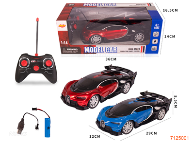 27MHZ 1:14 4CHANNELS R/C CAR W/LIGHT/3.7V BATTERY PACK IN CAR/USB CABLE.W/O 2*AA BATTERIES IN CONTROLLER.2COLOURS