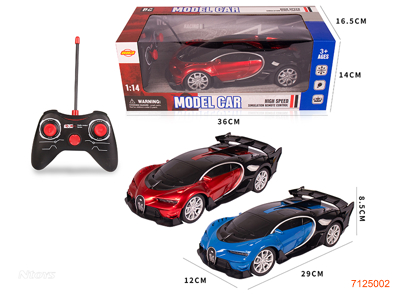 27MHZ 1:14 4CHANNELS R/C CAR W/LIGHT W/O 4*AA BATTERIES IN CAR/2*AA BATTERIES IN CONTROLLER.2COLOURS